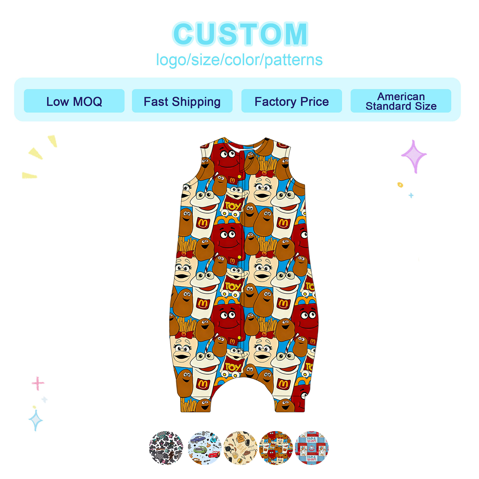 Seamless Newborn Sleeping Bag Sleeping Bag Baby Zipper Bamboo Baby Sleep Sack White Label Clothing w