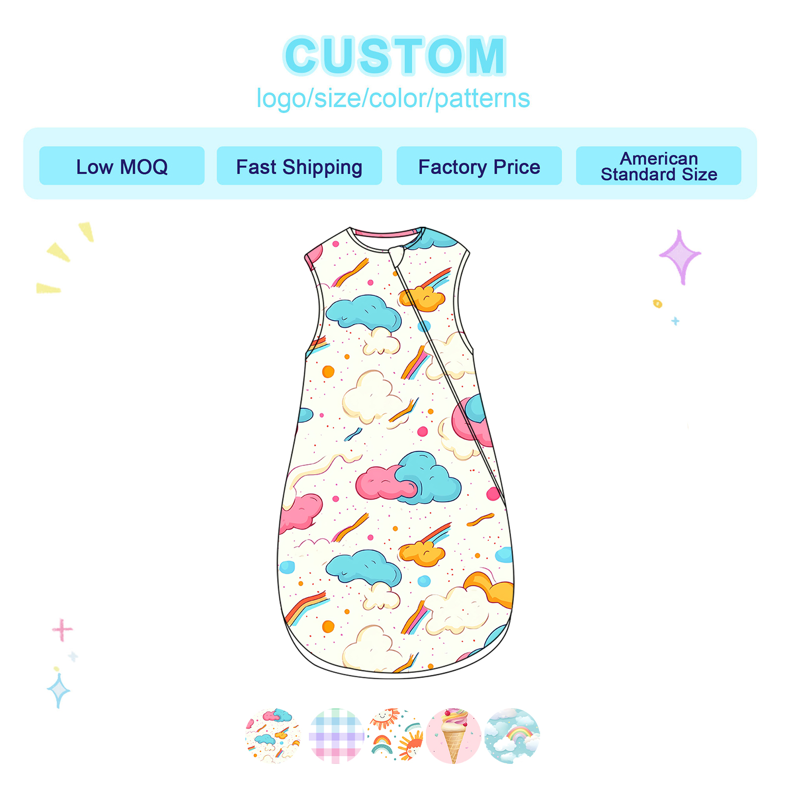 Fast Lead Time Baby Sleep Sack Manufacturer Vendor FOB Manufacturing