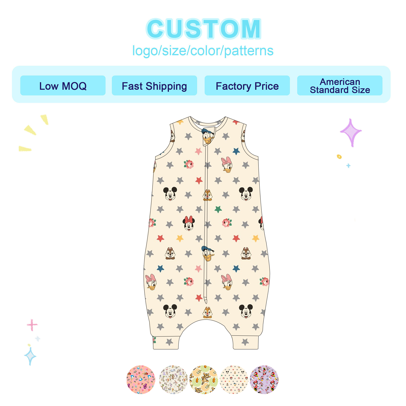 Bamboo Baby Sleepers With Feet Contract Factory Supporting OEM Services Low MOQ