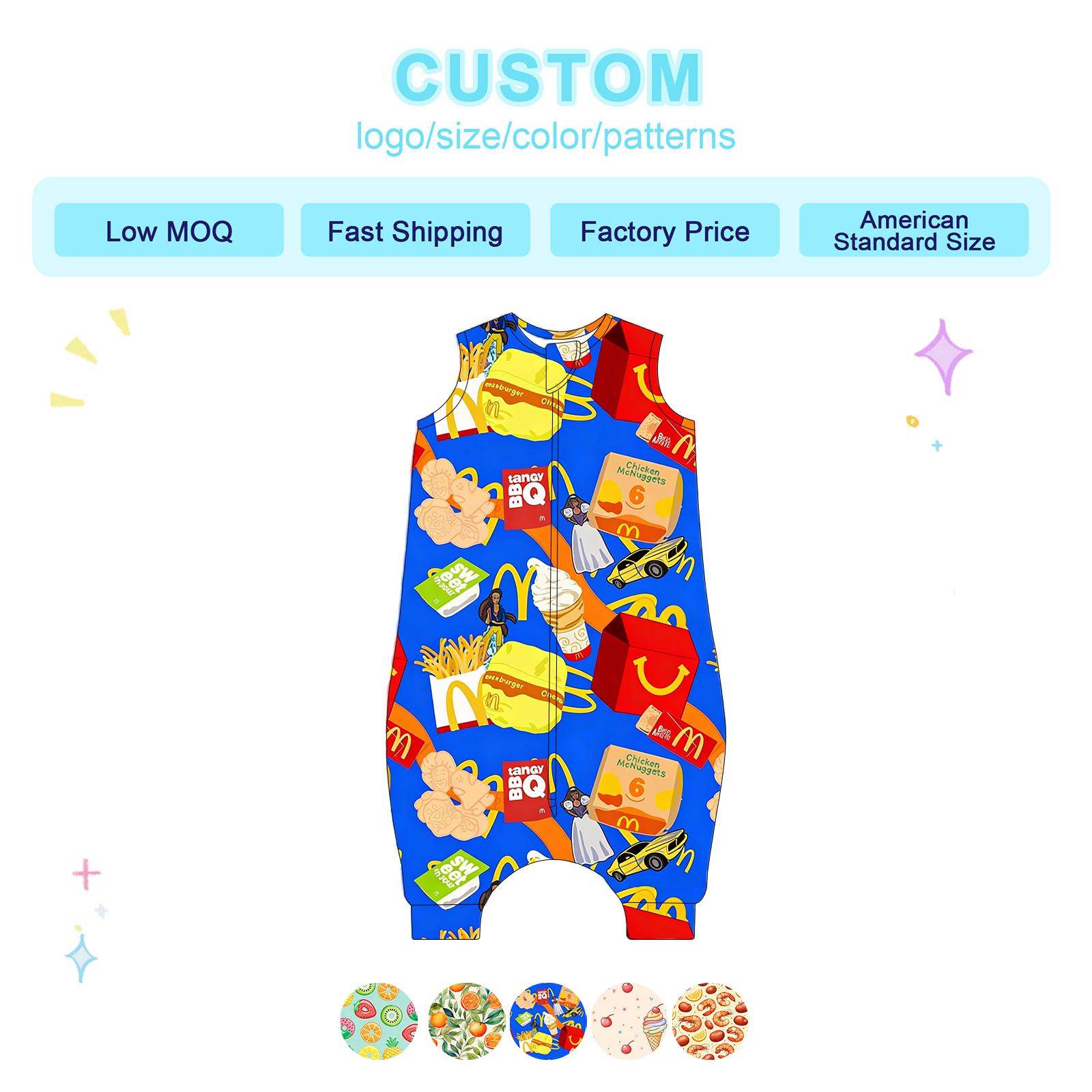 Best Standard 100 by OEKO TEX Bamboo Baby Sleep Sack 1 Tog Logo Print OEM Factory High Volume Export