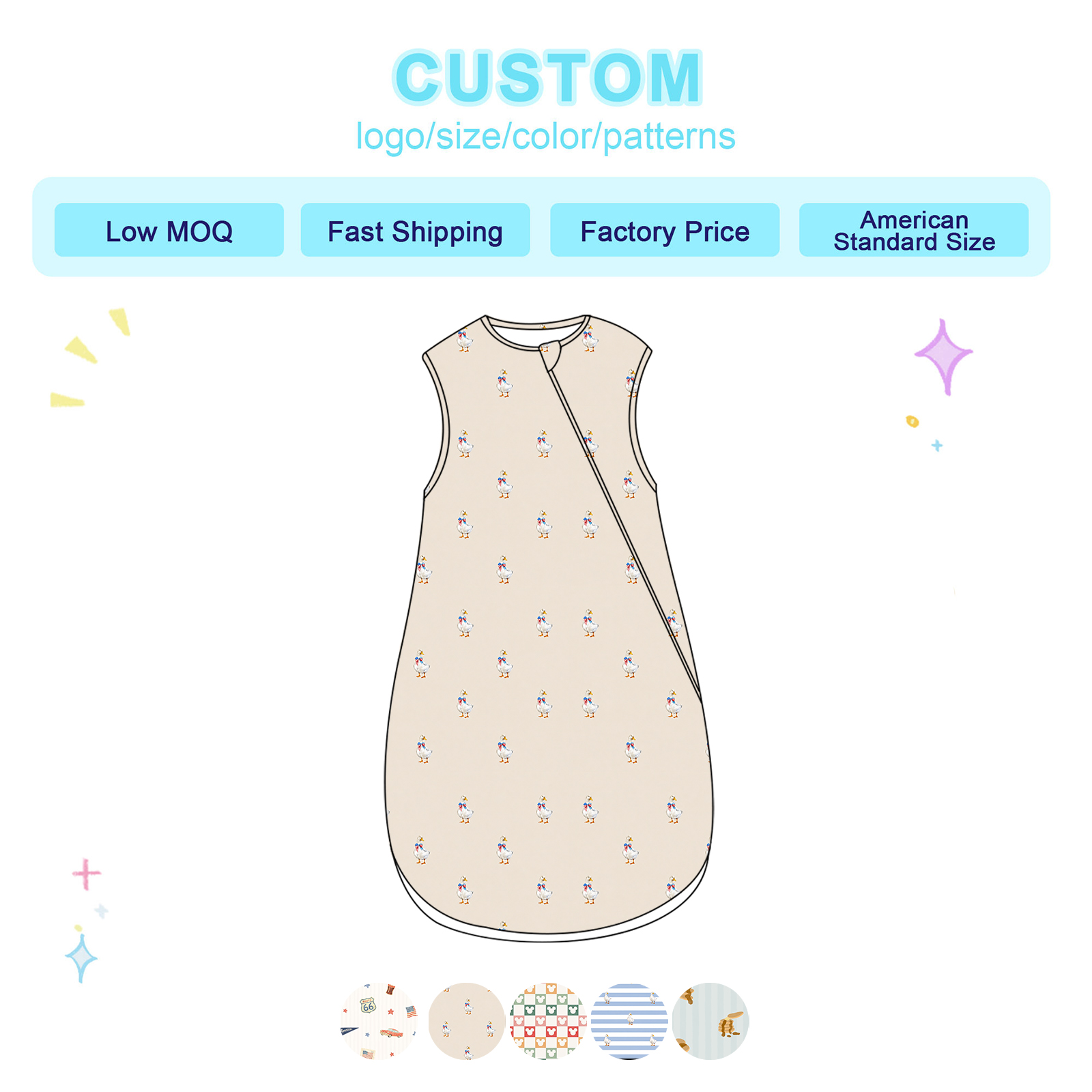 Mass Production Baby Swaddle Sleep Sack Bamboo Supplier Scalable Solutions for Big Brands